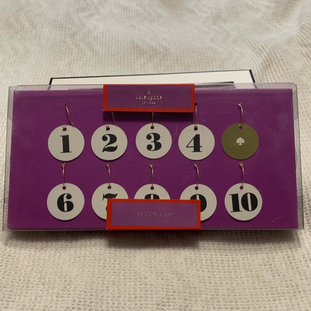 Kate Spade Drink /Wine Glass Tag Set - Gold Foil